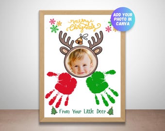 Lavoretti natalizi per bambini, lavoretti natalizi con le impronte delle mani, arte natalizia con le impronte delle mani, regalo di Natale come ricordo, lavoretti per l'asilo nido