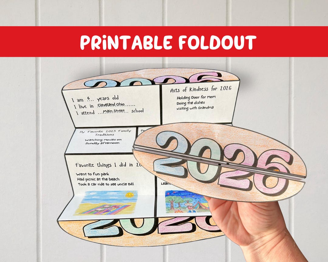 New Years 2026 Activity for Kids, Printable Reflection and Goals ...