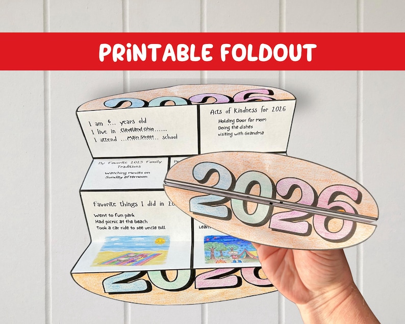 New Years 2026 Activity for Kids, Printable Reflection and Goals ...