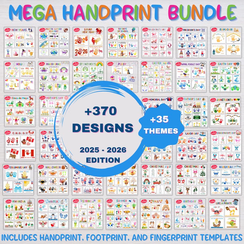 Handprint Event Map 2026 Handprint Calendar, Printable Handprint Christmas DIY Gift ...