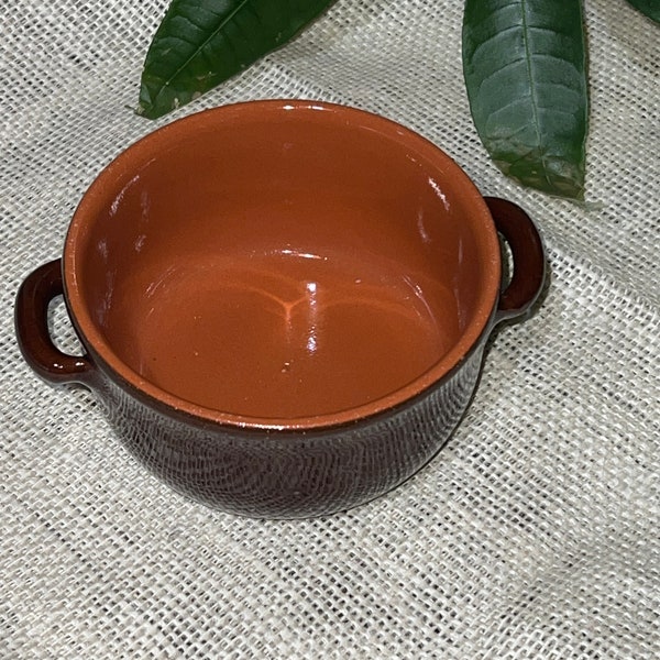 Boho Glazed Terracotta Soup Bowl 5”