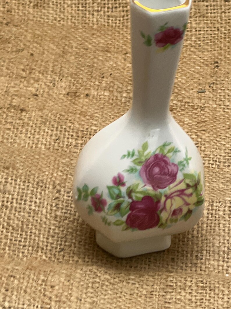 Vintage Little FLORAL BUD VASE Great Gift Add a Flower 5.25” Tall - Etsy