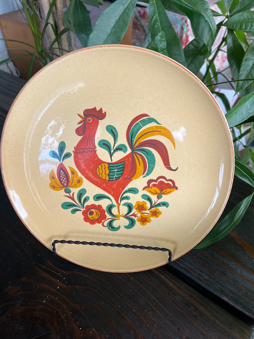 Vintage Boho Taylor Smith Taylor Reveille Rooster Dinner Plate 10 1/4 ...