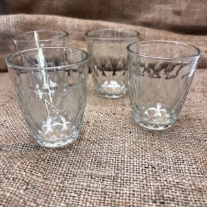 VODKA GLASSES Set of 5 Diamond Pattern Vintage Shot Glasses Each Numbered on Bottom Juice Wine 3 ounces