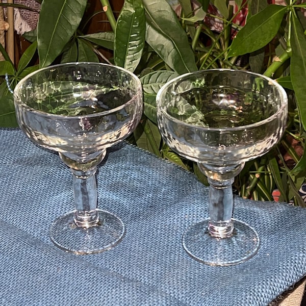 Vintage 2 Handmade Margarita Glasses made in Mexico 12 oz capacity