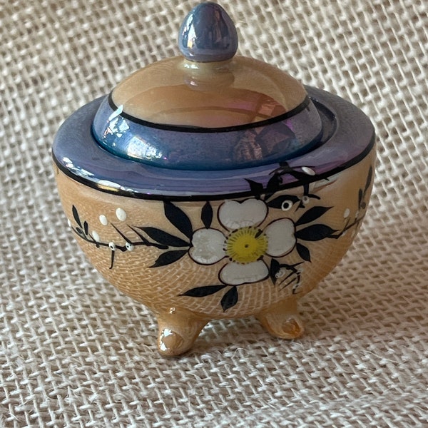 Vintage Lusterware Tiny Container with Lid