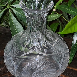 Vintage Clear Etched Crystal/Glass Vase or Carafe.