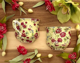 Charlotte Abbot half teacup, succulent holder, cut china, mosaic pieces, ceramic pieces, broken dishes, mosaic supplies