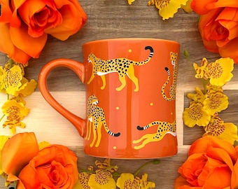 half mug, half cheetah mug, succulent holder, mosaic pieces, ceramic pieces, broken dishes