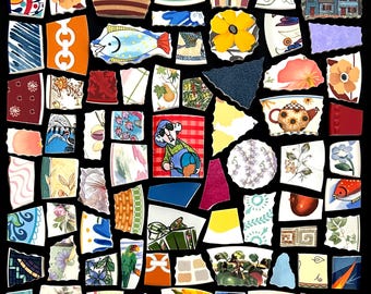 Large mosaic pieces, mosaic tiles, ceramic pieces, broken dishes, cut china, hand cut mosaics