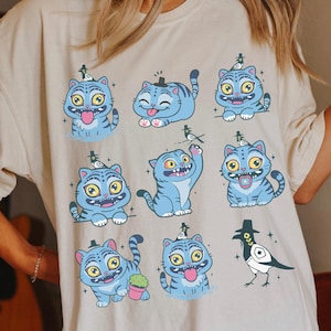 KPDH Derpy Demon Tiger and Magpie, Comfort Colors Shirt, Demon Hunter Movie Inspired Tiger Shirt, Korean Streetwear, Kpop Movie Fan Gift