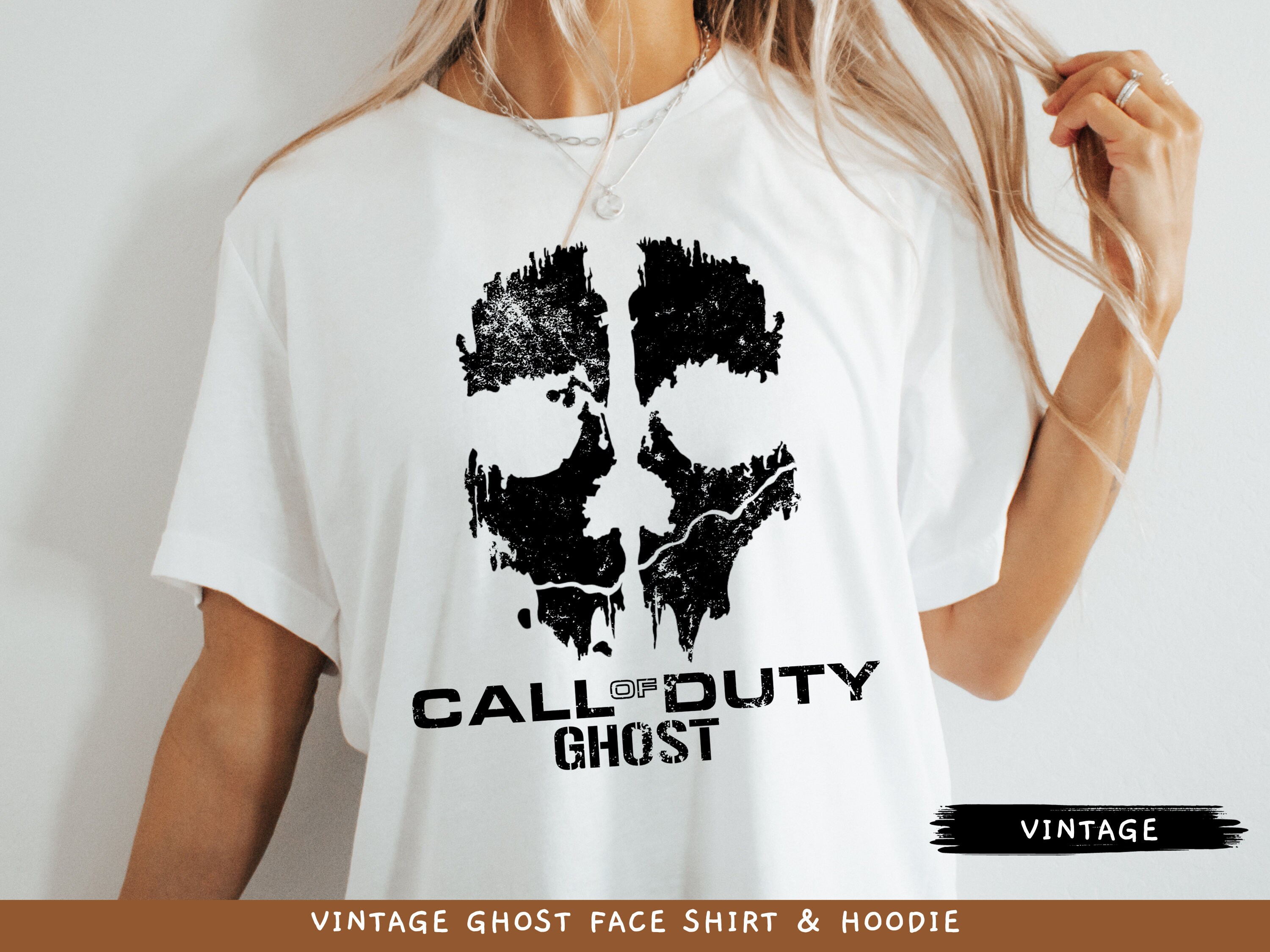  Call of Duty: Warzone Halloween Simon Ghost Riley Face Logo  Long Sleeve T-Shirt : Clothing, Shoes & Jewelry