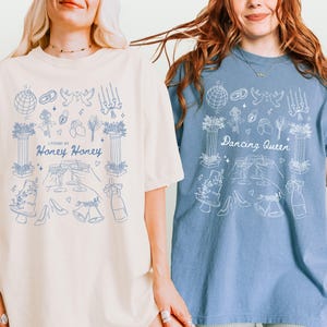 Mamma Mia Honey Honey Doodle Bachelorette Shirt, Custom Disco Bach Trip Comfort Color Tee, Matching Bride Squad Tshirt, Dance Bridal Shower
