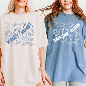Mamma Mia Honey Honey Doodle Bachelorette Shirt, Custom Disco Bach Trip Comfort Color Tee, Matching Bride Squad Tshirt, Dance Bridal Shower