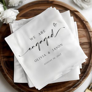 Minimalist We're Engaged Modern Engagement Party Cocktail Napkins Cheers Wedding Napkin The Night Before Bridal Shower Wedding Couple Napkin