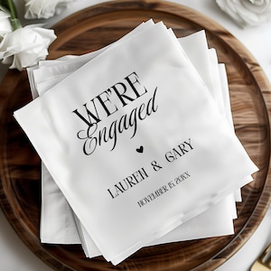 Minimalist We're Engaged Modern Engagement Party Cocktail Napkins Cheers Wedding Napkin The Night Before Bridal Shower Wedding Couple Napkin