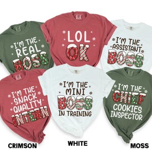 Funny Boss Family Christmas Shirt, Real Boss Xmas Matching Group Tshirts, Family Xmas Trip Quotes Comfort Colors Shirt, Couple Gift