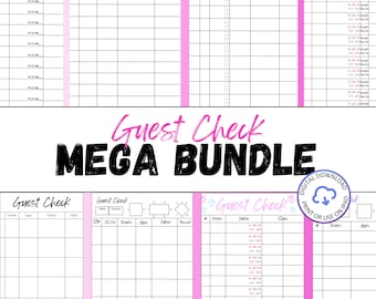 Guest Check Mega Bundle | 10+ Printable Server Notepads | Restaurant Order Pad Templates | Digital Download for iPad & Printable Sheets