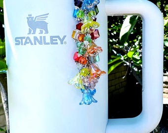 Stanley Cup Accessory/ Stanley Straw Flowers Charms/ Tumbler Charm/ Fun Gifts