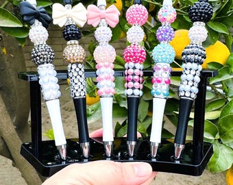 Bling Beaded Black Ink Pens/ Bling for Pen Lovers