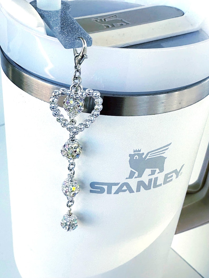 Tumblr Cup Straw Charm, Tumbler Accessories, Crystal Beaded Accessories, Keychain, Handbag, Backpack Accessory 2. Bling