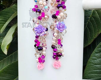 Stanley Cup Charm: Pink, Purple Beaded Tumbler Accessory, Keychain, Handbag, Backpack Accessories