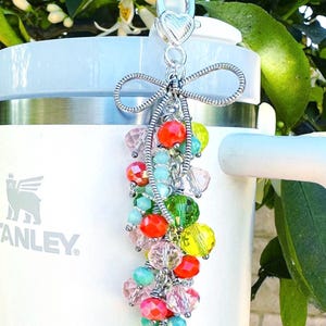 Stanley Cup Charm: Handmade Beaded Tumbler Accessory, Keychain, Handbag, Backpack Accessories