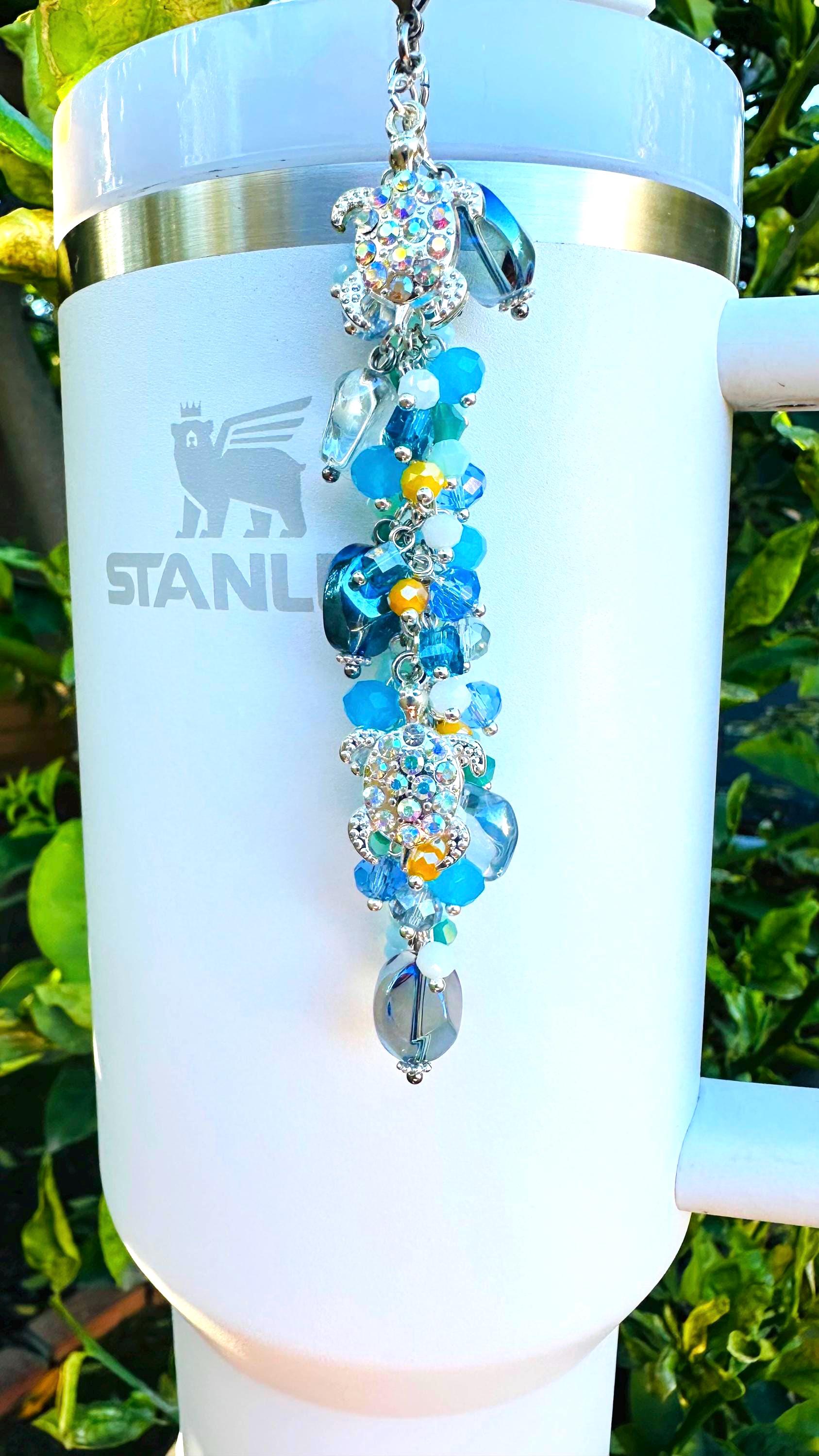 Turtle Shell Bling Sea Turtle Bling Charm, Tumbler Beaded Dangle Accessory - Etsy