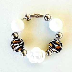 Stanley Cup Charm: Rose & Silicone Bead Tumbler Accessory