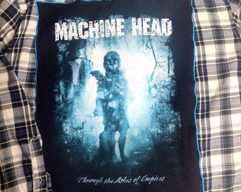 Machine Head flannel shirt | Battle Flannel | Made in Asheville, NC | One of a kind | upcycled | ready to ship | hand crafted