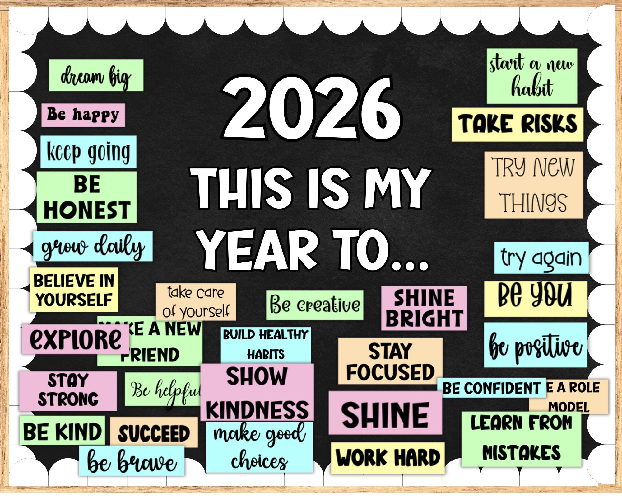 New Year 2026 Bulletin Board Kit | January Classroom Decor | Printable ...