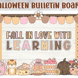 Autumn Bulletin Board | Fall Leopard October Door Display | Student Craft