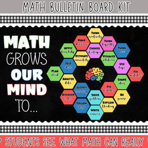 Math Motivation Bulletin Board |  Growth Mindset Math Decor | Easy DIY Print and Cut | Back to School Motivational Bulletin Board