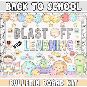 Back to School Bulletin Board Kit Space Classroom Decor Welcome Display August