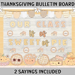 Prikbord Thanksgiving | Zoet als taart-thema | Klaslokaaldecoratie november