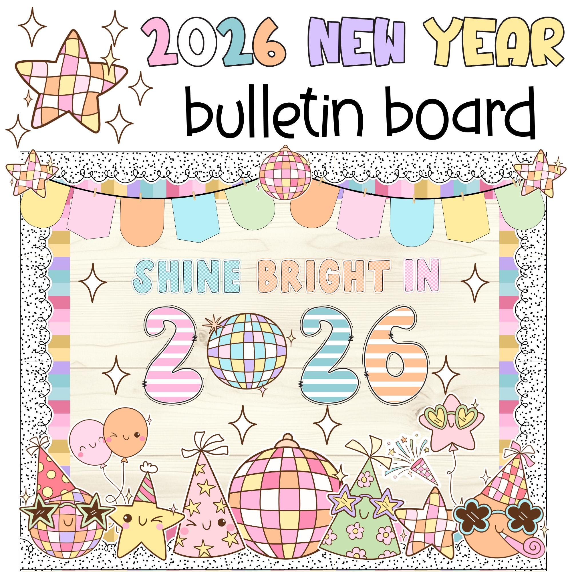 New Year Bulletin Board Kit | January Classroom Decor | 2026 New Years ...