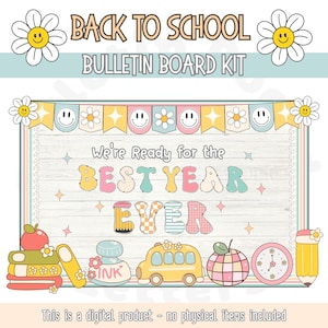 Back to School Bulletin Board Kit | August September Themes | Classroom Decor Door | Welcome to back to school | First Day of School Groovy