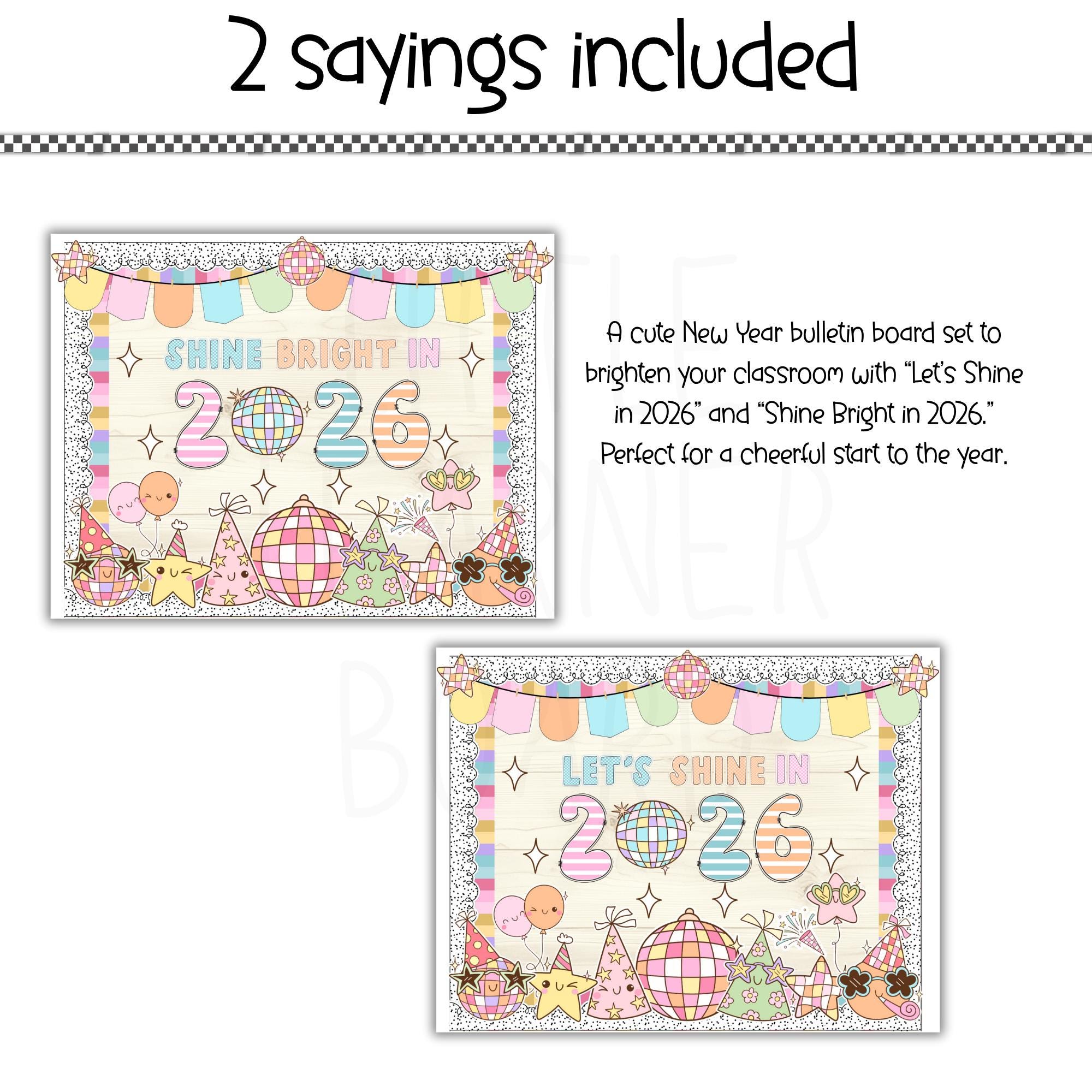 New Year Bulletin Board Kit | January Classroom Decor | 2026 New Years ...