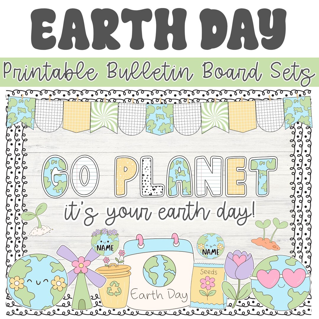 Earth Day Bulletin Board Kit | April Classroom Decor | Nature Student ...