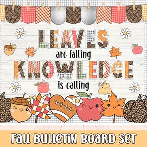 Fall Bulletin Board Kit | Leopard Pumpkin Classroom Door Decor| September Autumn Display