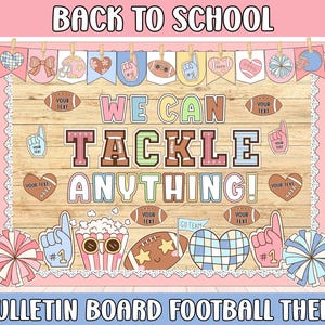 Football Bulletin Board Kit | Back to School Sports Theme Decor | Welcome to the Team & Tackle Anything Display | Printable Classroom Wall