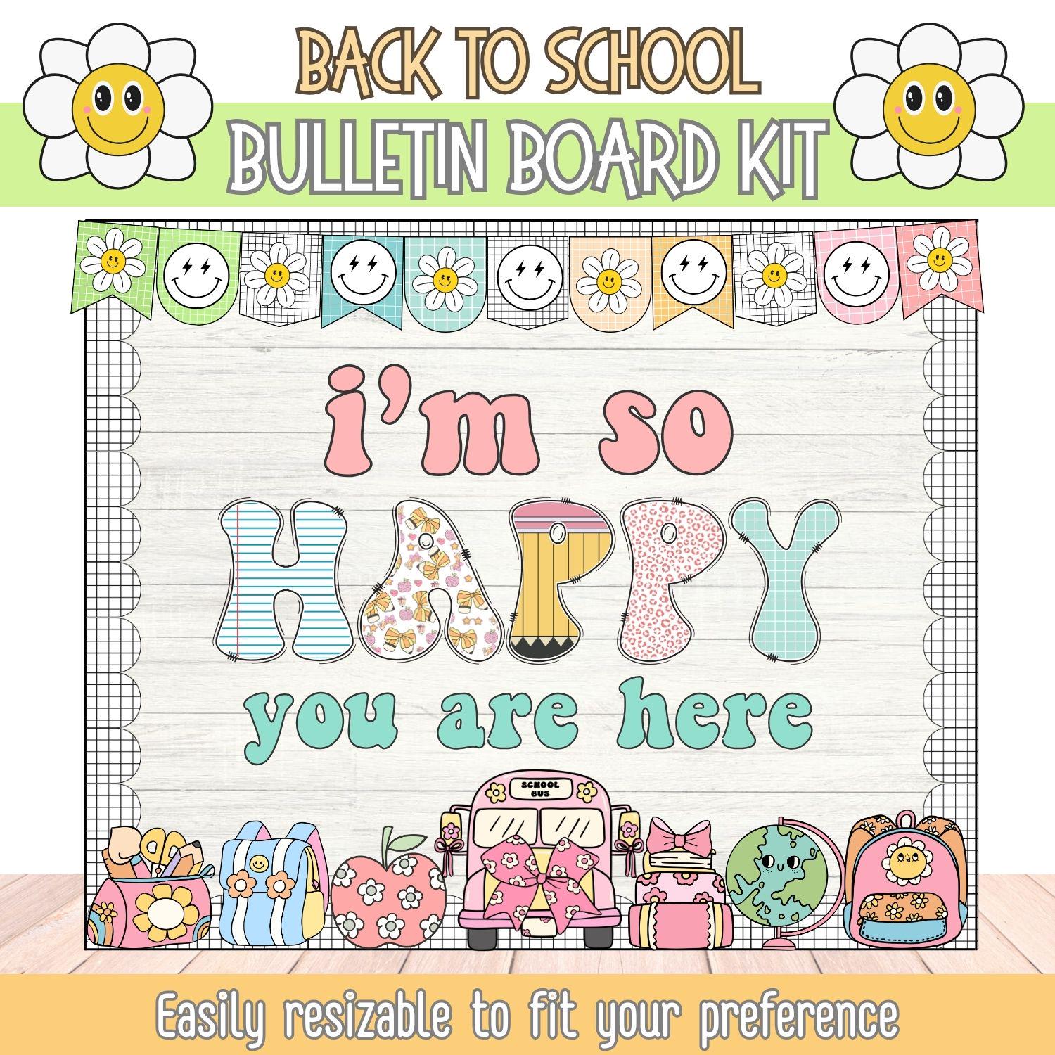 Back to School Bulletin Board Kit | Groovy Classroom Decor | August ...