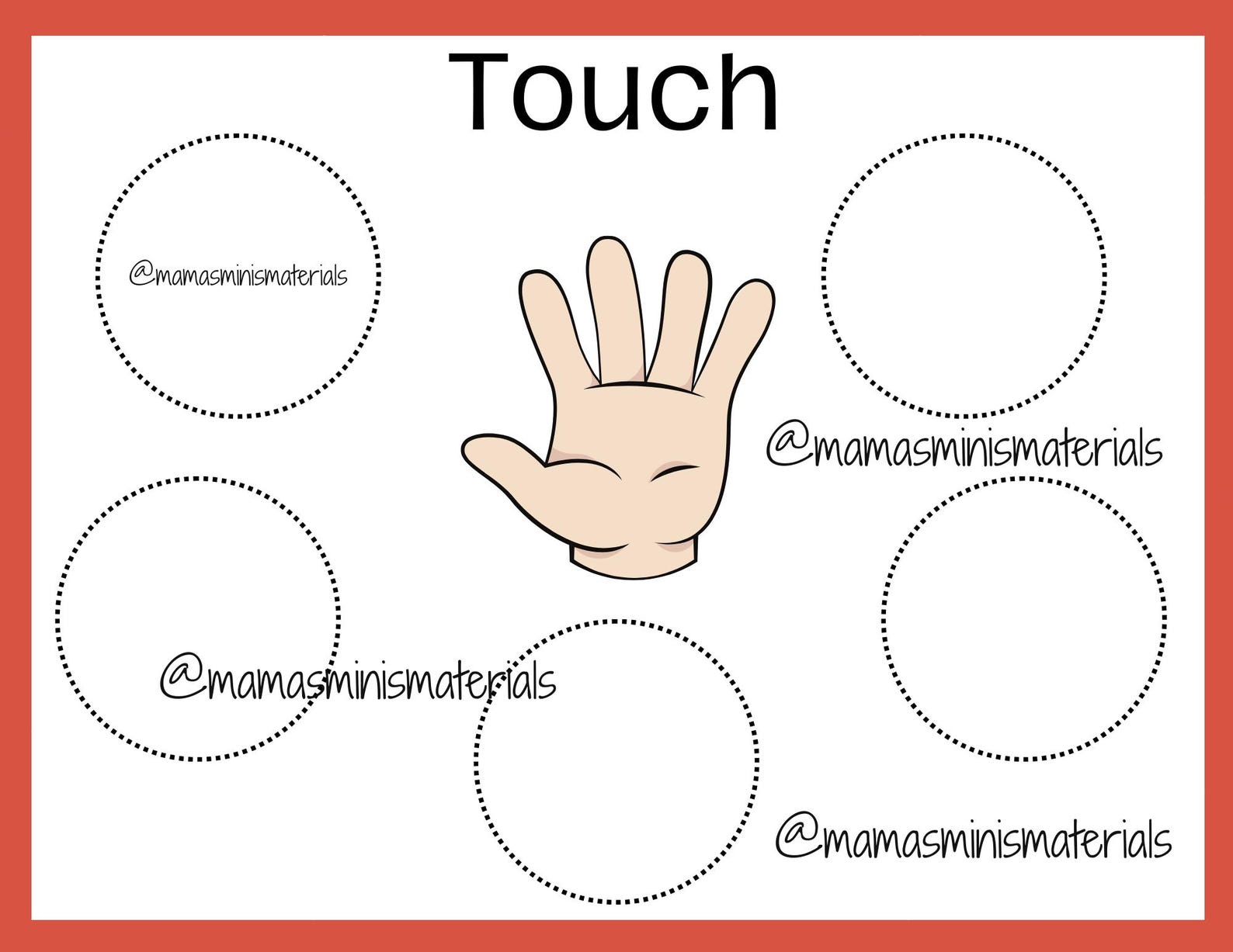 Five Senses Sorting Mat, Preschool Learning Activity (digital Printable ...
