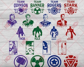 Avengers Vector Art Graphics: SVG, EPS, PNG Digital Files