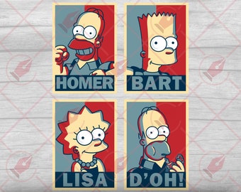 The Simpsons Posters SVG: vectorkunstafbeeldingen (set digitale bestanden)