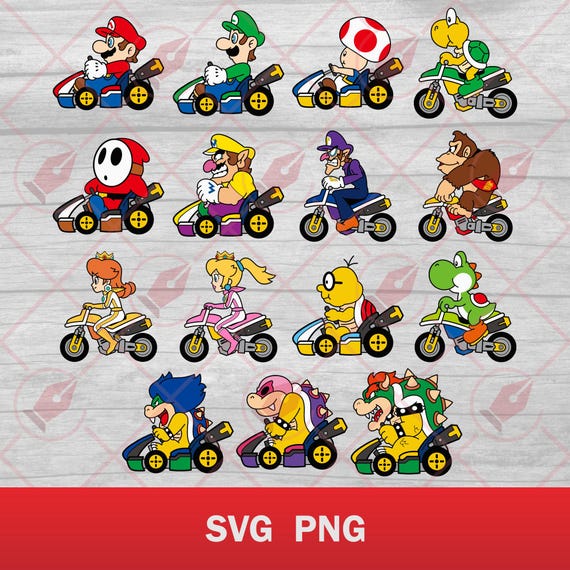 Mario Kart Pack | Digital File Set | svg, png | for Cricut, Silhouette and more