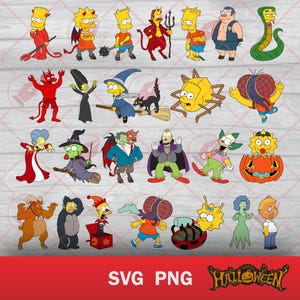 The Simpsons Halloween 50 Designs | Digital File Set | svg, eps, png | for Cricut, Silhouette and more