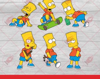 Bart Simpson Vector Art Graphics (svg, eps, png, jpg) | Digital File Set