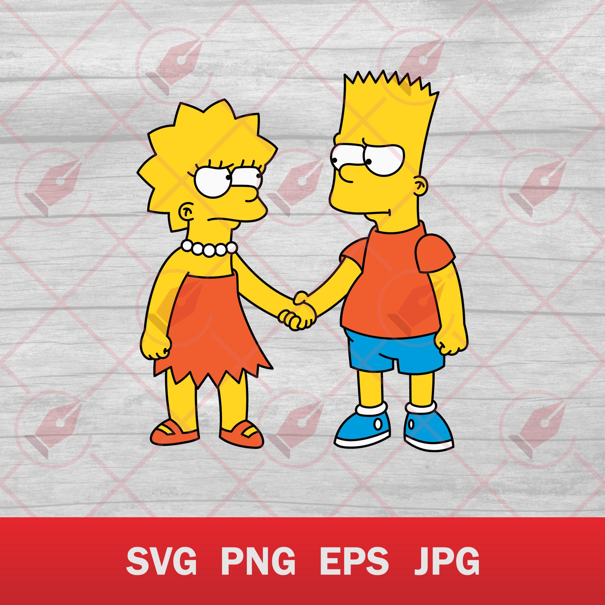 Bart and Lisa angry  | Digital File Set | svg, eps, png, jpg | for Cricut, Silhouette and more | Vector Art Graphics for Fans and Crafters