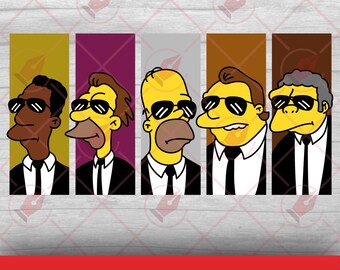 The Simpsons - Men in Black | Digital File Set | Svg, Eps